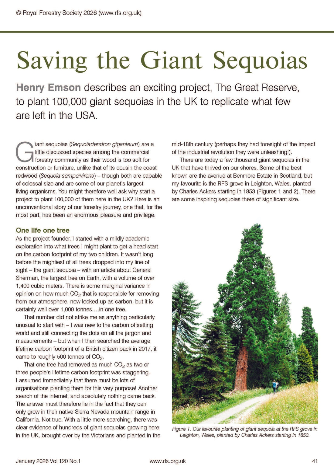 Our Story published in the Royal Forestry Society Quarterly Journal of Forestry
